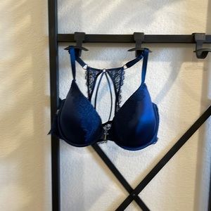 Blue lace bra